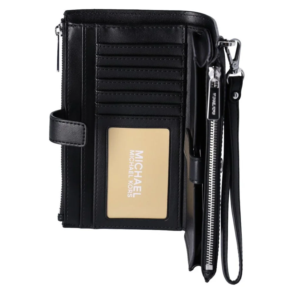 Michael Kors Jet Set Travel Double Zip Phone Wallet MK Black